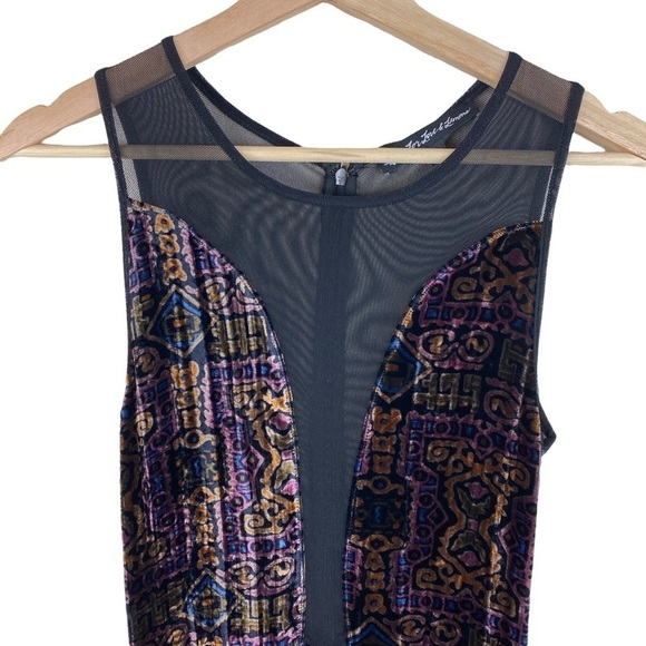 For Love & Lemons Velvet Mesh Lulu Mini Dress - Picture 5 of 9